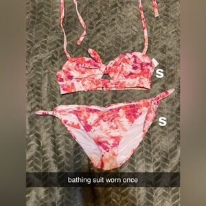 Pink/Orangee tie dye bathing suit